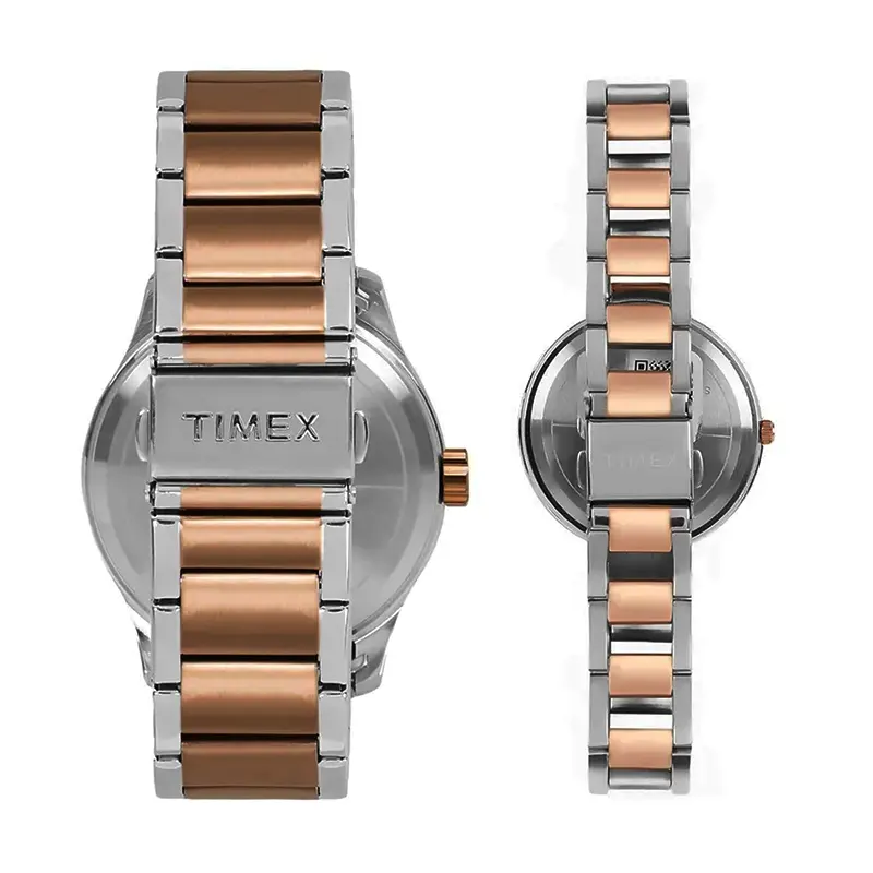 Timex Couple Pair Empera Multifunction Blue Dial Watch- TW00PR267